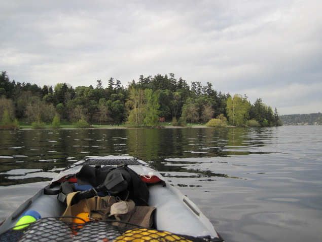 Arriving at Seward Park, kayaking from the south