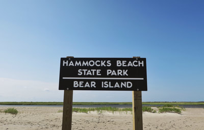 The sign at the end of Bear Island, Hammocks Beach State Park.