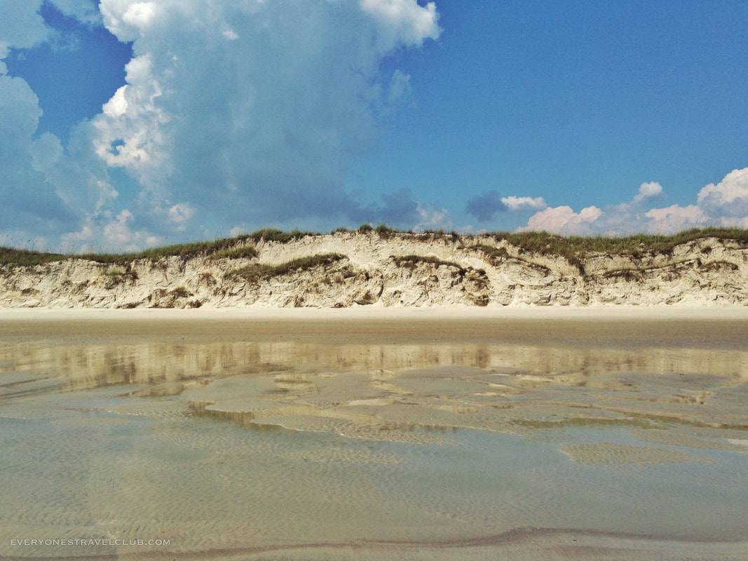 A view of the giant sand dunes on Bear Island, Hammocks Beach State Park