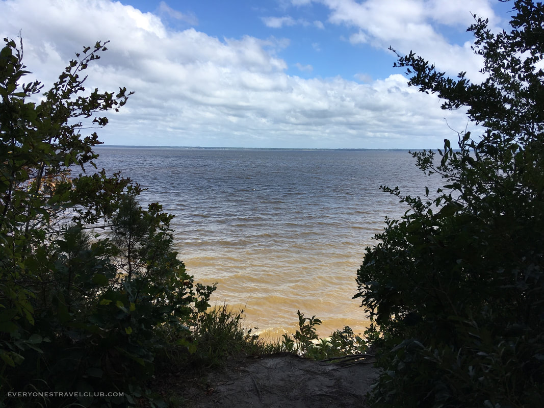 A view of the Neuse River from the trails at Flanners Beach, North Carolina