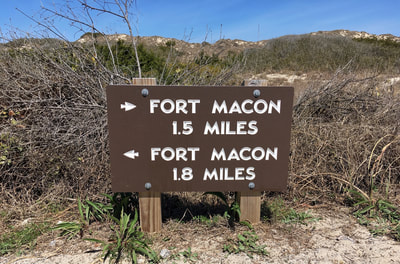 How long does it take to hike the Elliott Coues Nature Trail at Fort Macon? About an hour and a half.