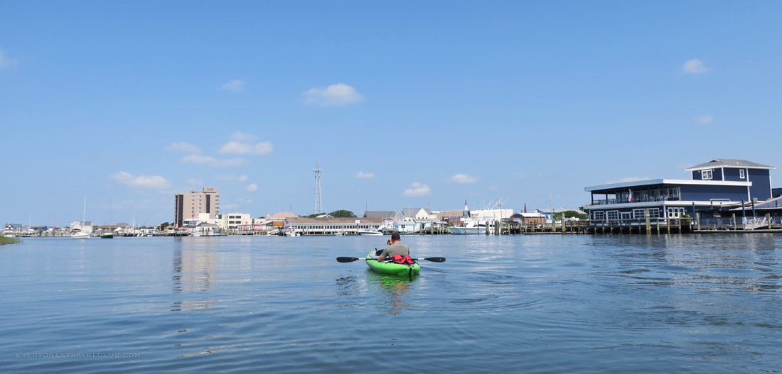 Kayaking near the downtown Morehead City waterfront