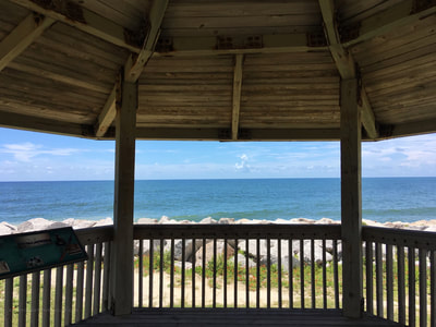 A view from inside the gazebo at Fort Fisher