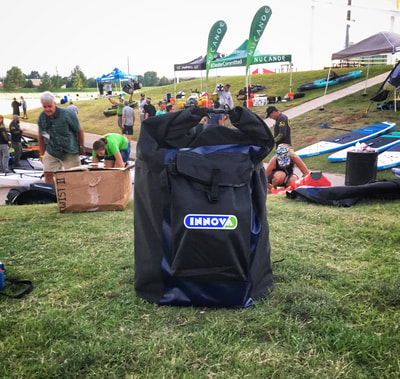 A super compact Innova Kayak bag at demo day at the Paddlesports Retailer Show in OKC