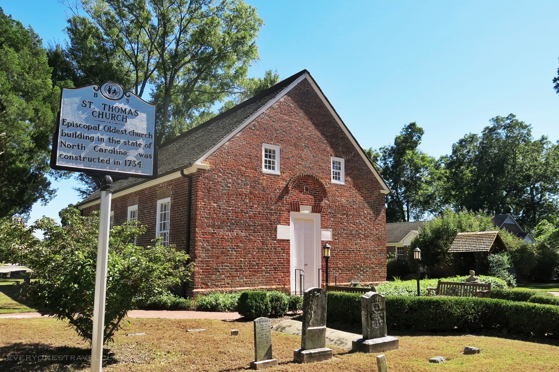 North Carolina's oldest church building, St. Thomas church in Bath, NC