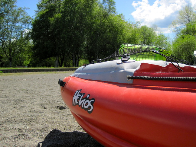 Our Helios 2 kayak inflated and ready to launch from Sunset Beach.