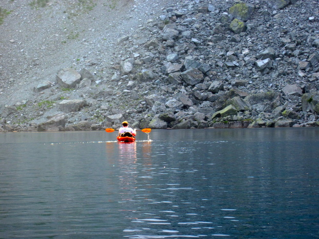 Paddling in our Innova Kayak in Lake Serene