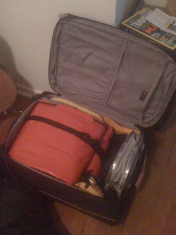 An Innova Helios II kayak packed in a carry on bag ready to fly!