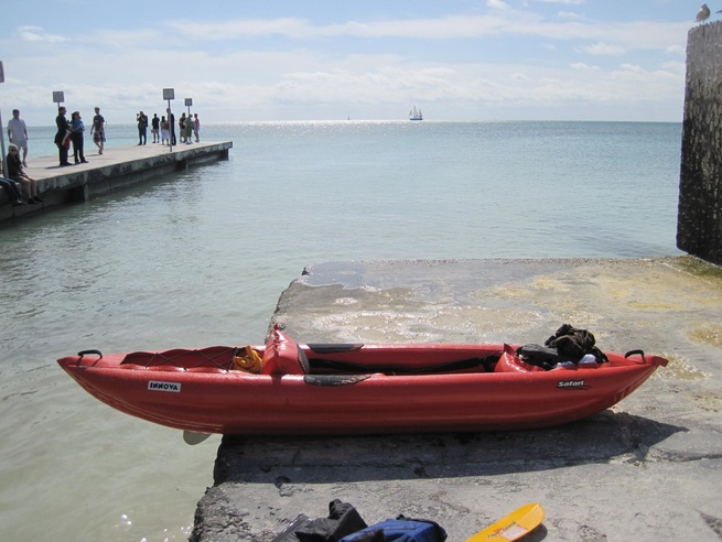 Launching our Innova kayak near The Southernmost House Hotel, Key West