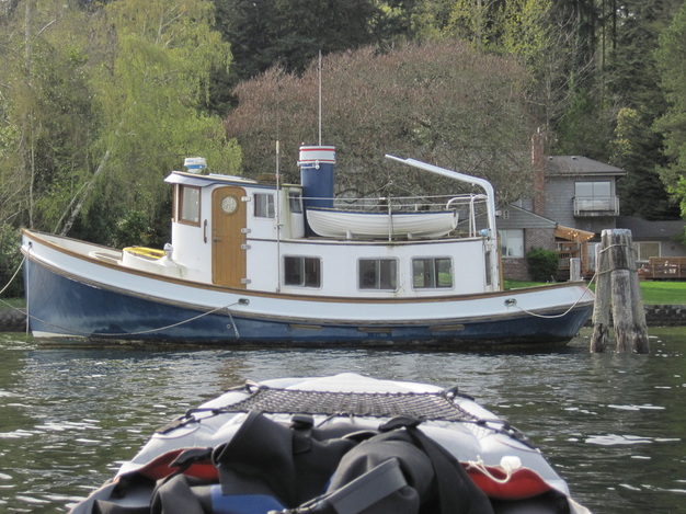 A private tug boat docked at a residence on Mercer Island