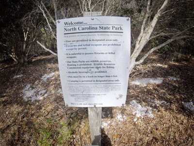 Warning sign on Huggins Island, NC