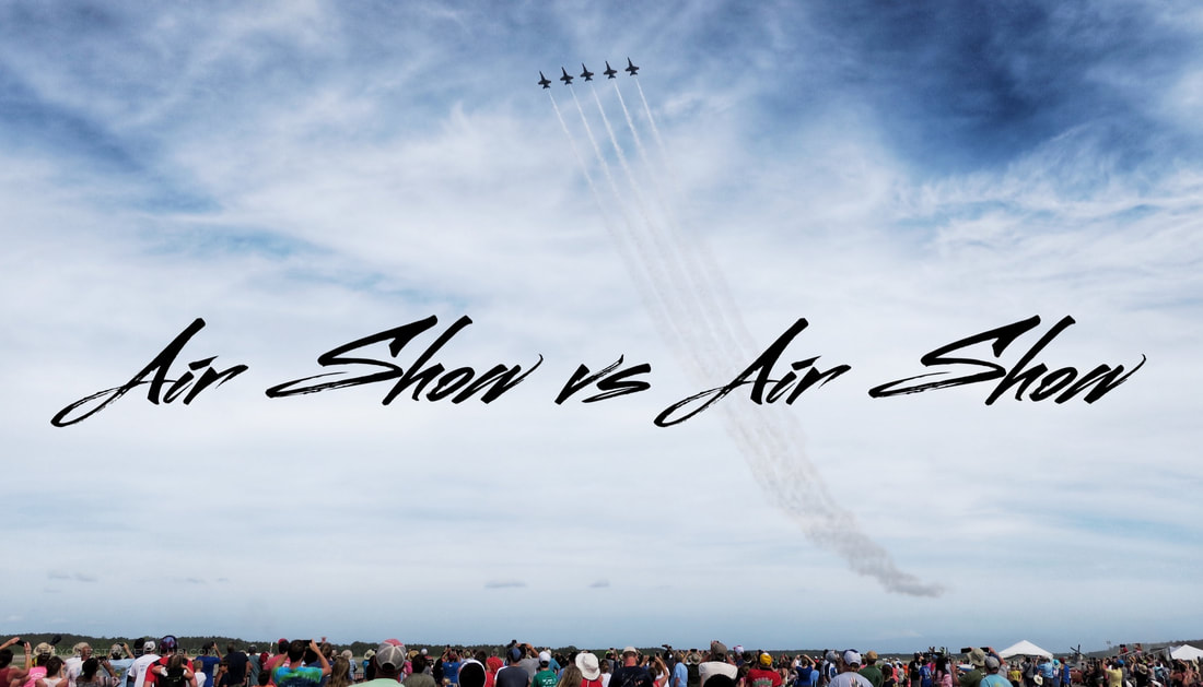 The Blue Angels fly above the crowd at the 2018 MCAS air show at Cherry Point, NC