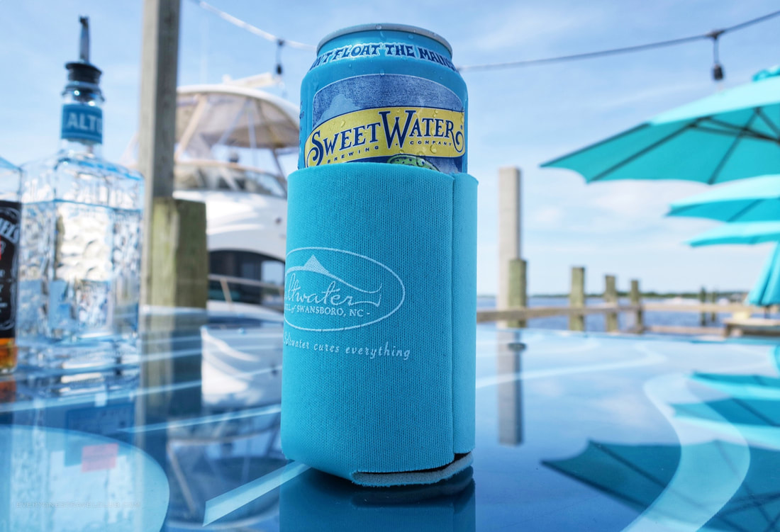 A tasty Sweetwater craft beer dockside at the Saltwater Grill in downtown Swansboro, NC