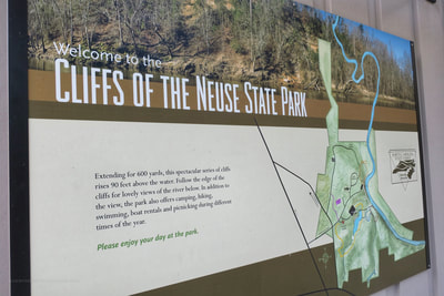 A topographical map of Cliffs of the Neuse State Park