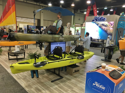 The Hobie booth at the Paddlesports Retailer Show 2018