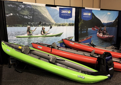 The Innova Kayak booth at the Paddlesports Retailer Show in Oklahoma City, 2018
