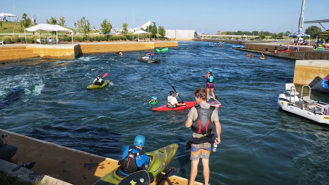 Whitewater testing at demo day during the Paddlesports Retailer Show in Oklahoma City, OK