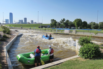 Whitewater in the boathouse district in Oklahoma City