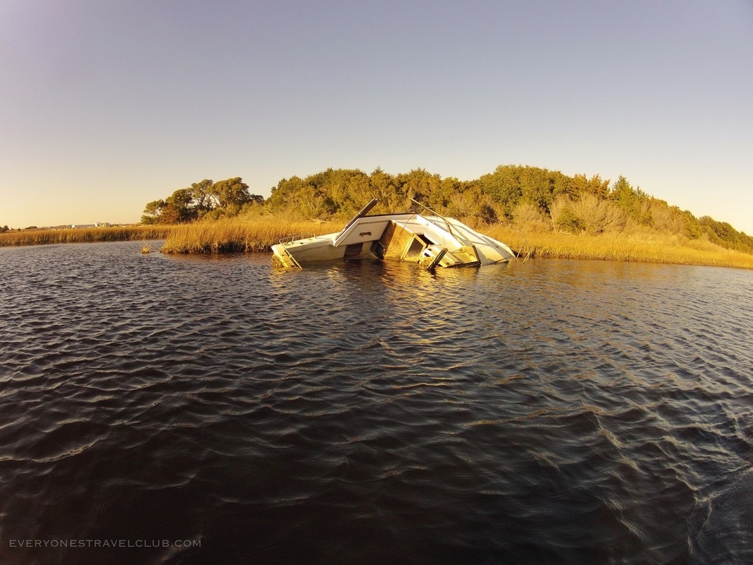 One of many derelict boats along the IWC in North Carolina.
