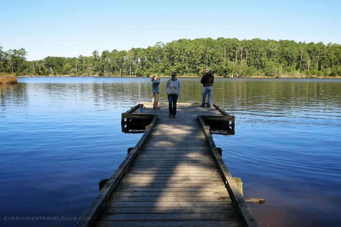 The Goose Creek State Park campground boat dock and fishing pier
